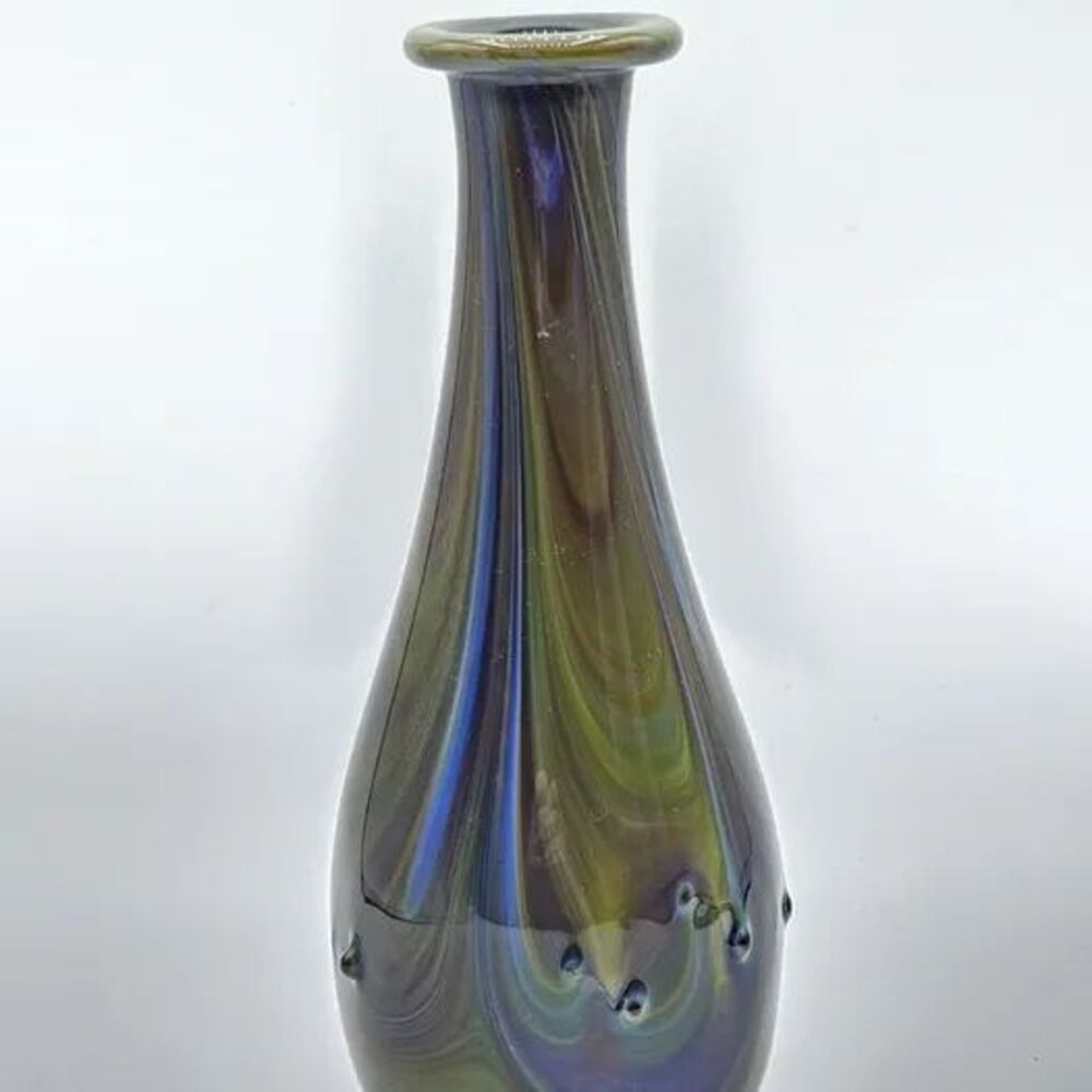 Beautiful Hand Blown Art Vase Signed And Dated 81'